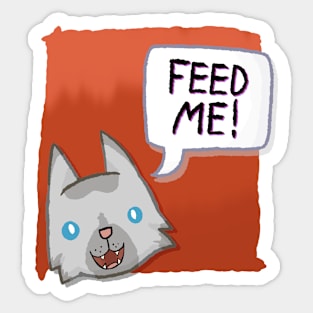 Feed Me! [Lynx Point Cat With A Red Background] Sticker